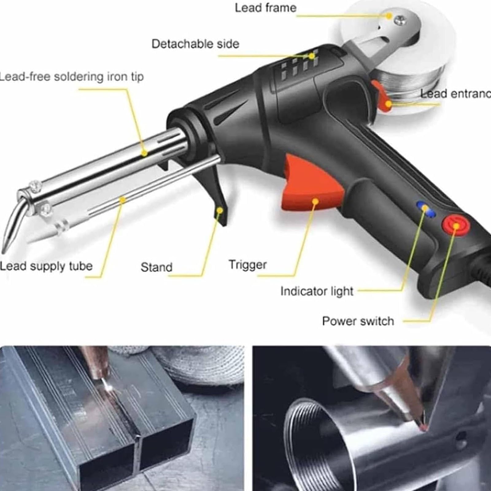 Innenbeheizte industrielle Laserschweißwerkzeuge, Multifunktions-Lötpistolen-Set for Schweißkolben, Präzisionsschweißwerkzeuge in Luft- und Raumfahrtqualität, Automatische Innenbeheizung von kabelgebu