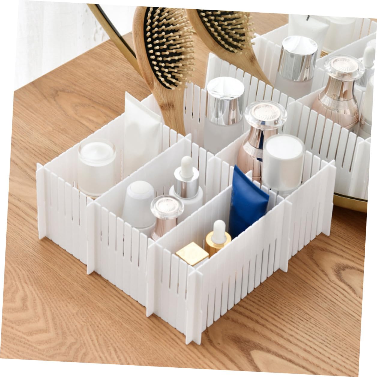 Divisori per Cassetti 10 Pezzi in Plastica per Organizzazione Casa Combinazione Libera per Separare e Ordinare Biancheria e Calze