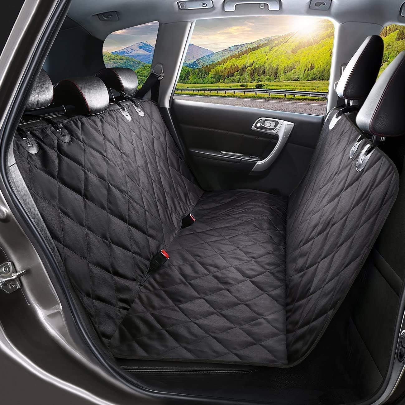 Dog Car Seat Cover, Waterproof & Scratch Proof & Nonslip Back Seat ...