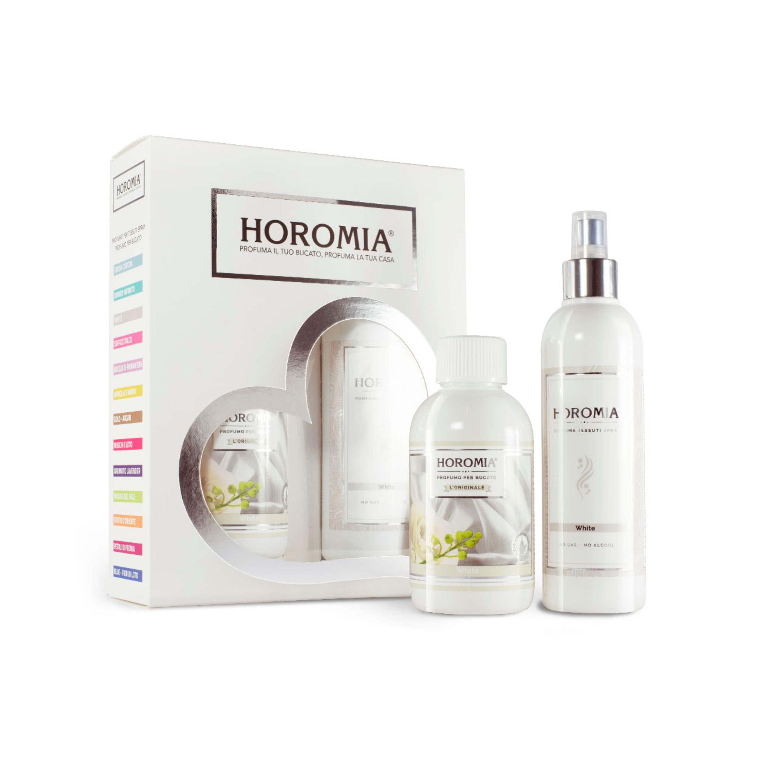 Horomia Horotwins White - Set de perfumes para la colada y los desechos en aerosol, 500 ml
