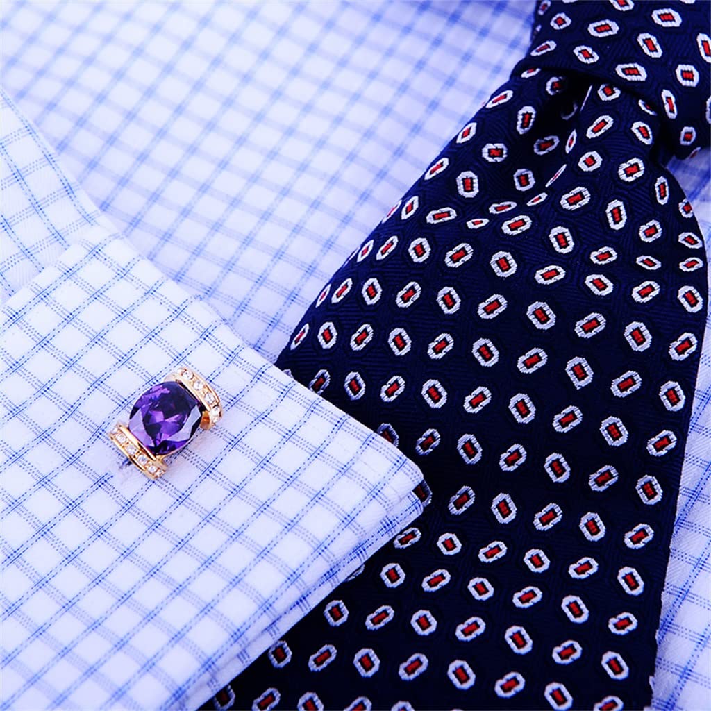 Camicie Unisex Gemelli in Metallo Gemelli Viola Accessori per Polsini della Camicia degli Ospiti (Color : A, Size : 17 * 11mm)