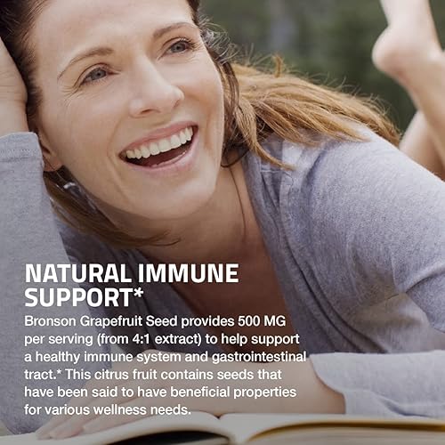 Miniatura 4 de Bronson Extracto de semilla de pomelo de 500 mg por porción Citrus Paradisi apoya la salud inmunológica y ayuda a mantener un tracto
