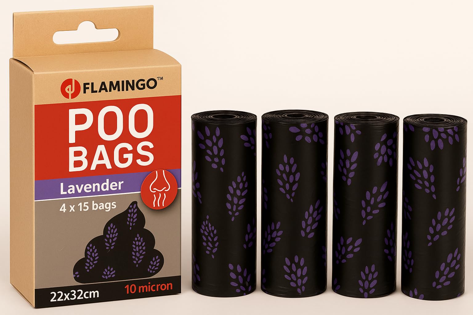 POOP BAG BASIC SCENTA WITH LAVENDER SCENT 4x15PCS