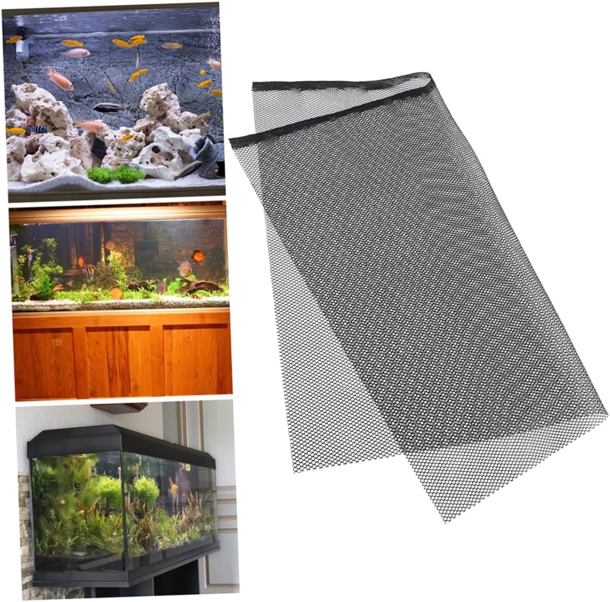 TOYANDONA Aquarium Mesh Lid Cover Jumping Net for Fish Tanks Breathable Design for Betta Fish Quick Installation Multi-Functional Screen
