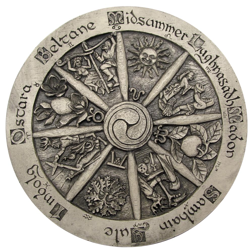 Dryad Design Placa de rueda del año de 29,2 cm grande para colgar en la pared (acabado de piedra)