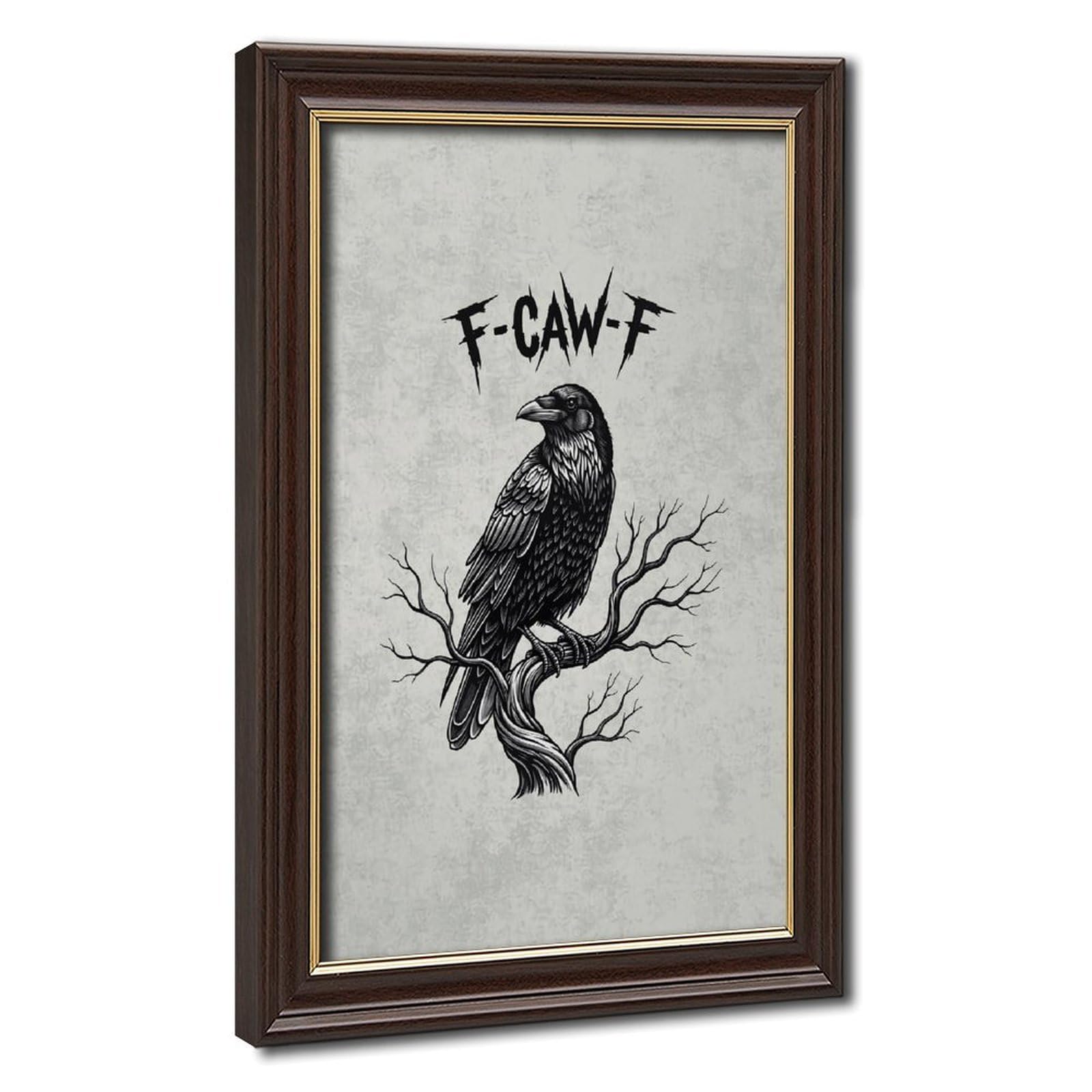 AYINUER Raven Perched On Branch Canvas Poster for Home Decor Gift