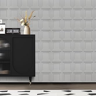 Trafagala3D Grey Panel Wallpaper - Wood Effect Wall Panelling Kits for Living Room, Bedroom, Hallway and Stairs