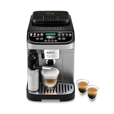 De'Longhi Magnifica Evo Next Fully Automatic Espresso Machine - Programmable Coffee Maker with Grinder and Milk Frother - Hot & Cold Brewer for Espresso, Latte, Cappuccino, Americano, Tea and More