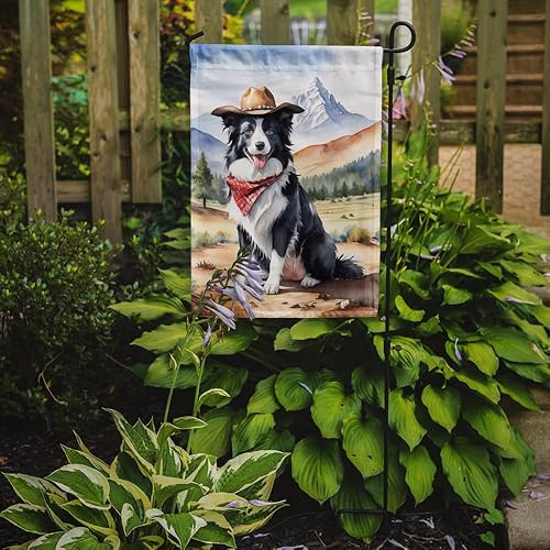 Miniatura 2 de Caroline's Treasures DAC5857GF Border Collie Cowboy Welcome Garden Flag Mailbox Flag Decorative Yard Flag Banner Outside Patio Artwork Yard Flower