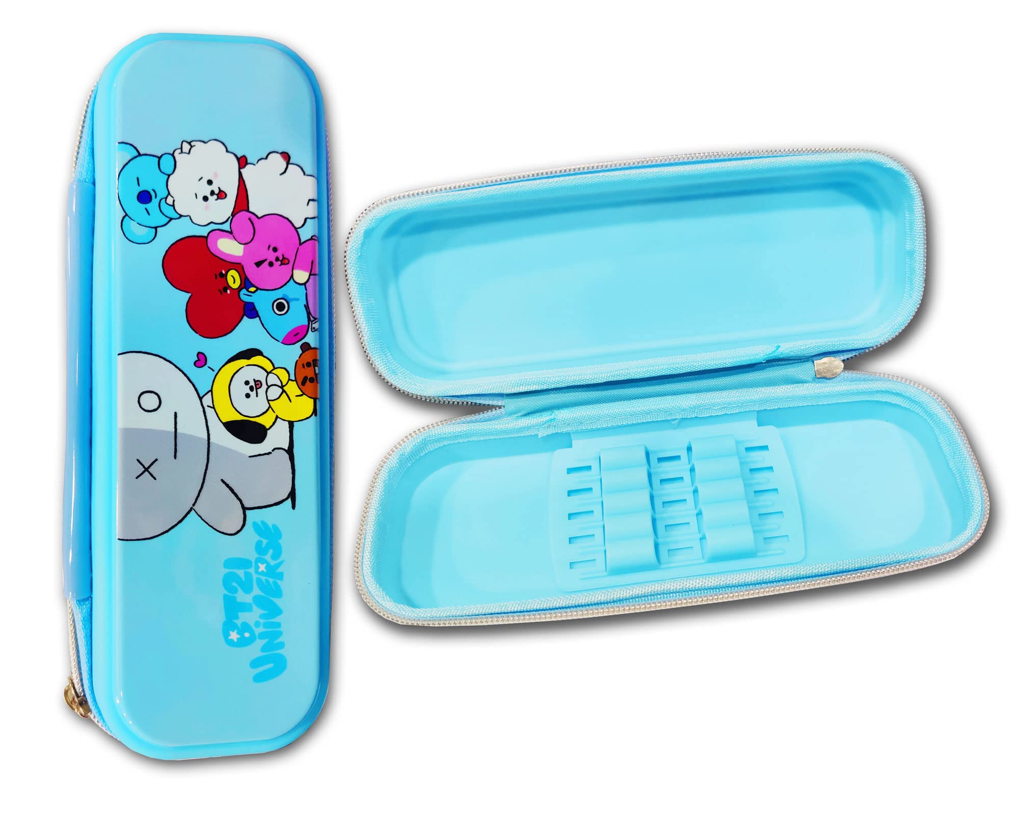 Neel® Pencil Pouch for School Stationery Pencil Case Geometry Box for Kids for School BT-21 Pencil Box Silicone Geometry Box for Kids Pencil Pouch BTS Return Gift for Girls Large Capacity 1ps (Blue) (B0BLVVR9BY) Amazon Price History, Amazon Price Tracker