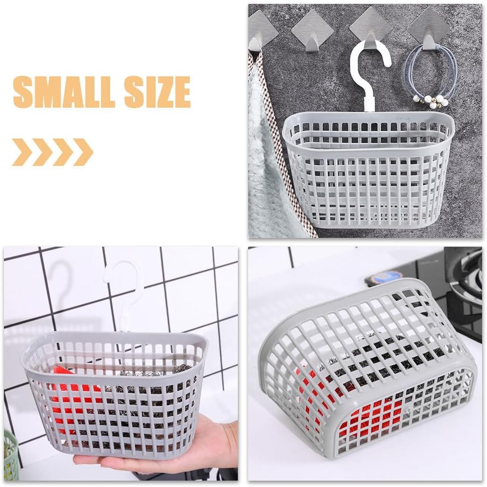 Luxshiny Rotating Hanging Basket with Hooks 6-Pack 7.08X4.13X3.74 Inch Wall Mounted Plastic Shower Basket Kitchen Storage Organizer Space-Saving Home & Bathroom