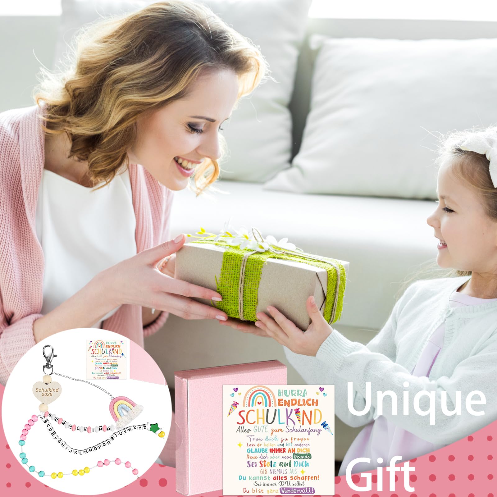 Collana per bambini di scuola 1° classe con confezione regalo, 2025