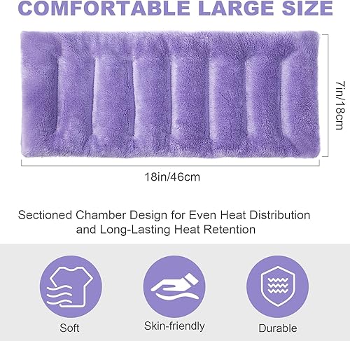 Miniatura 2 de Paquete de 4 almohadillas térmicas para microondas de 7 x 18 pulgadas, almohadillas térmicas para microondas, calentadores de cuello, almohadilla