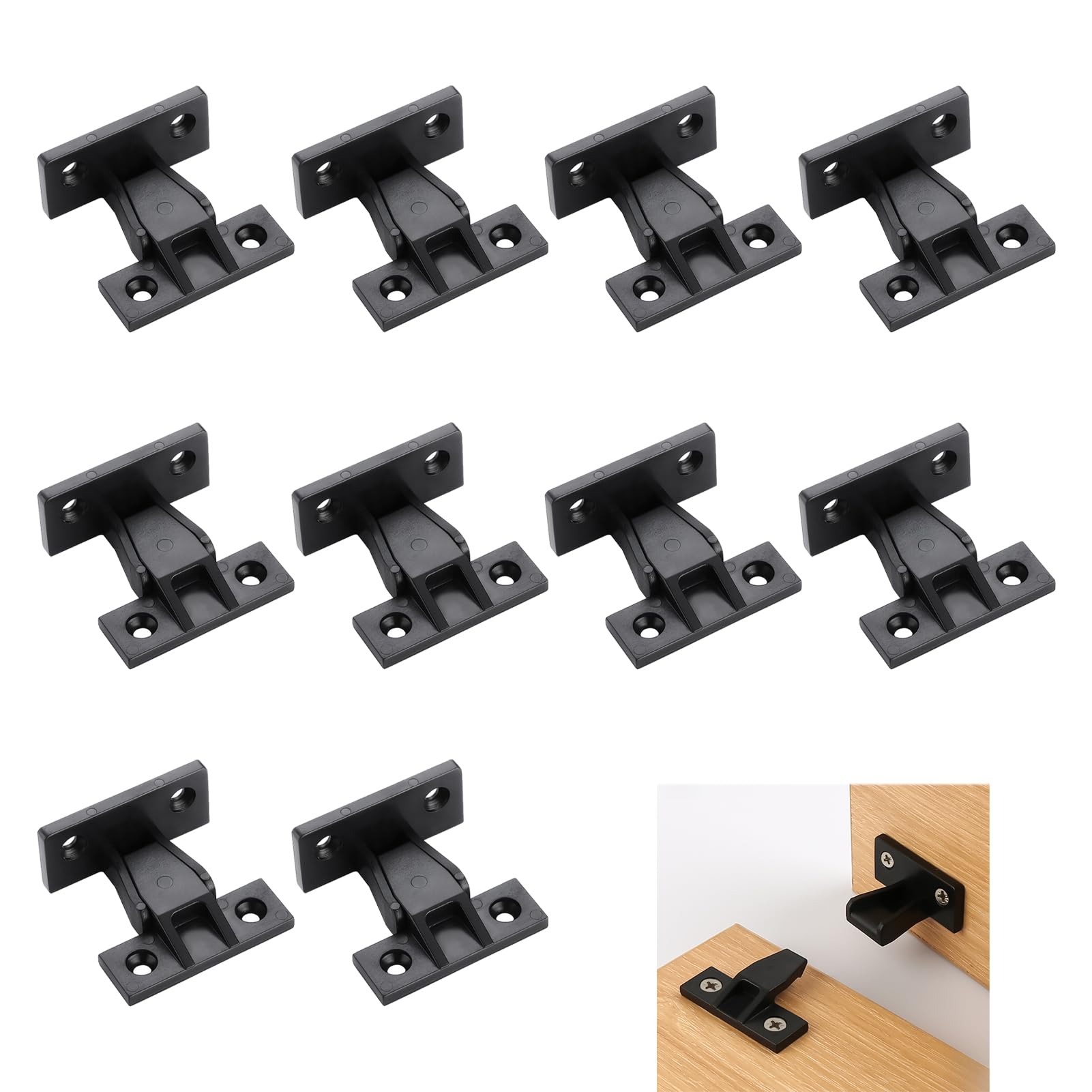 10 Pairs Push in Plinth Fasteners Fittings, Press Fit Panel Clips, Drop On Hook On Push In Bath Panel Clip, Cabinet Plinth Fittings Hidden Fixing Panel Mounting Bracket for Wardrobe Bathroom Furniture