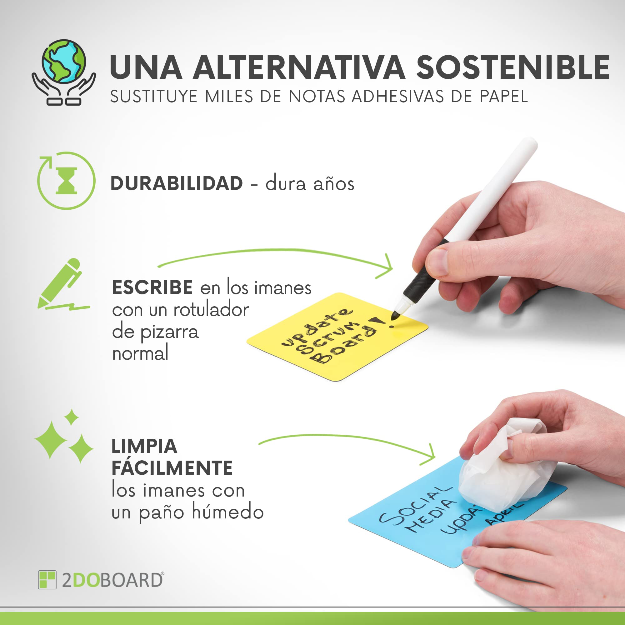 Kanban Board - Juego de notas magnéticas para pizarra blanca, notas adhesivas de borrado en seco, tiras magnéticas, imanes de emoji, tarjetas Scrum, imanes Kanban para tablero de