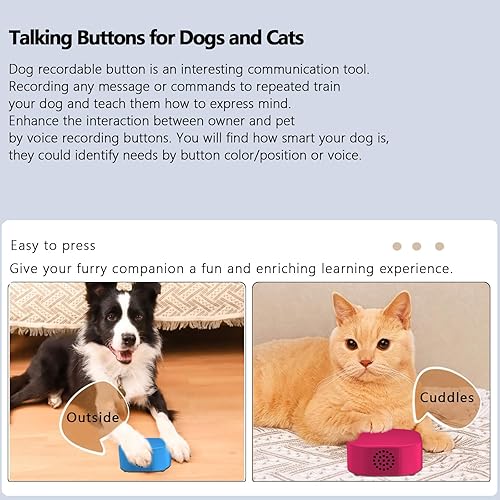 Miniatura 7 de Botones de comunicación para perros que hablan con botón de comunicación, compatible con grabación de voz repetible de 30 segundos, para