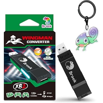 Brook Wingman XB 2 Converter with Keyring - Wireless Controller Adapter for XB 360 XB Original Consoles and PC Supports Remap and Adjustable Turbo [Exclusive Version]