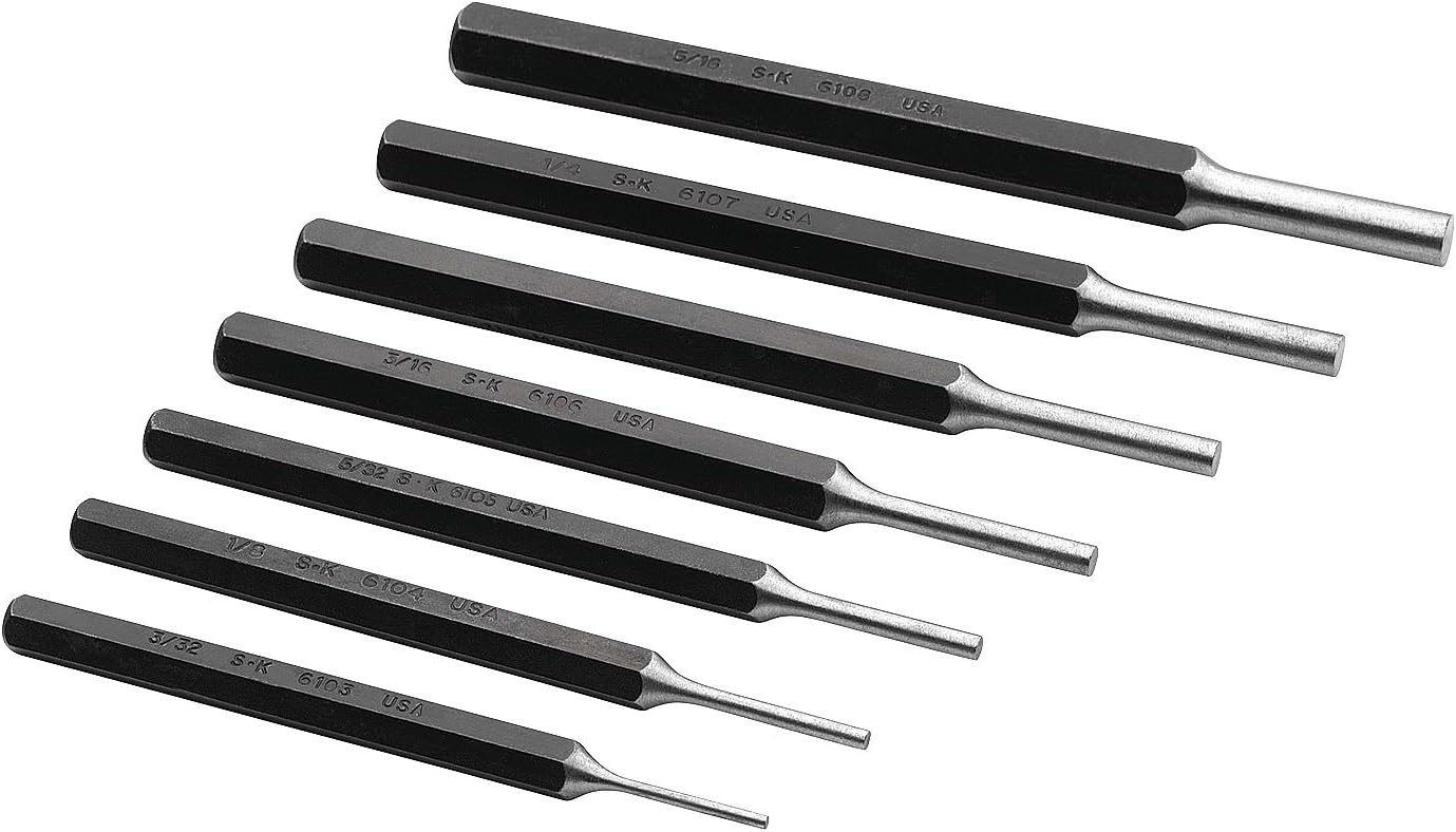 SK Hand Tools 6077A 7-Piece Pin Punch Set
