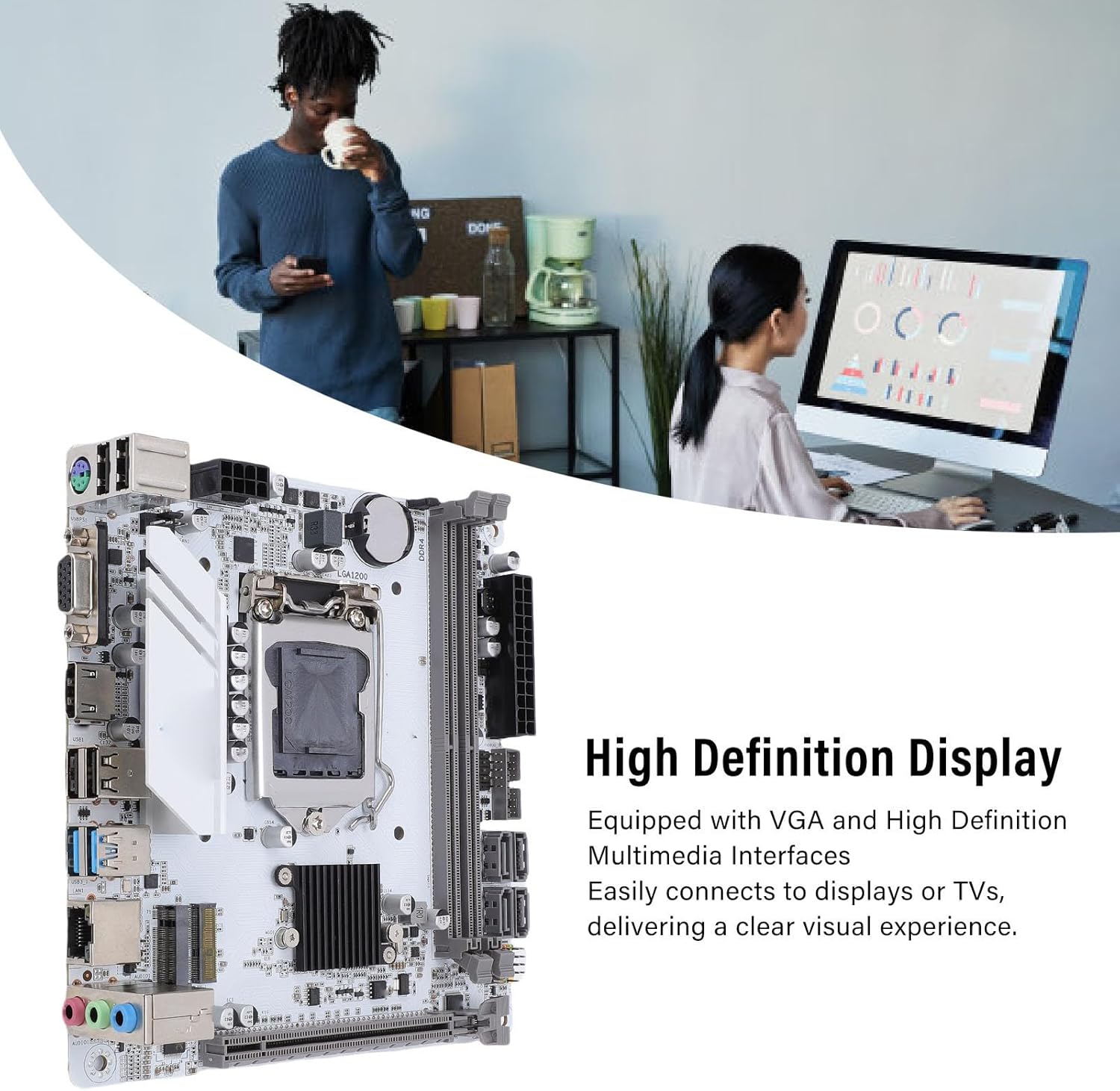 ciciglow H510 ITX Motherboard showing 24-pin and 8-pin power connectors