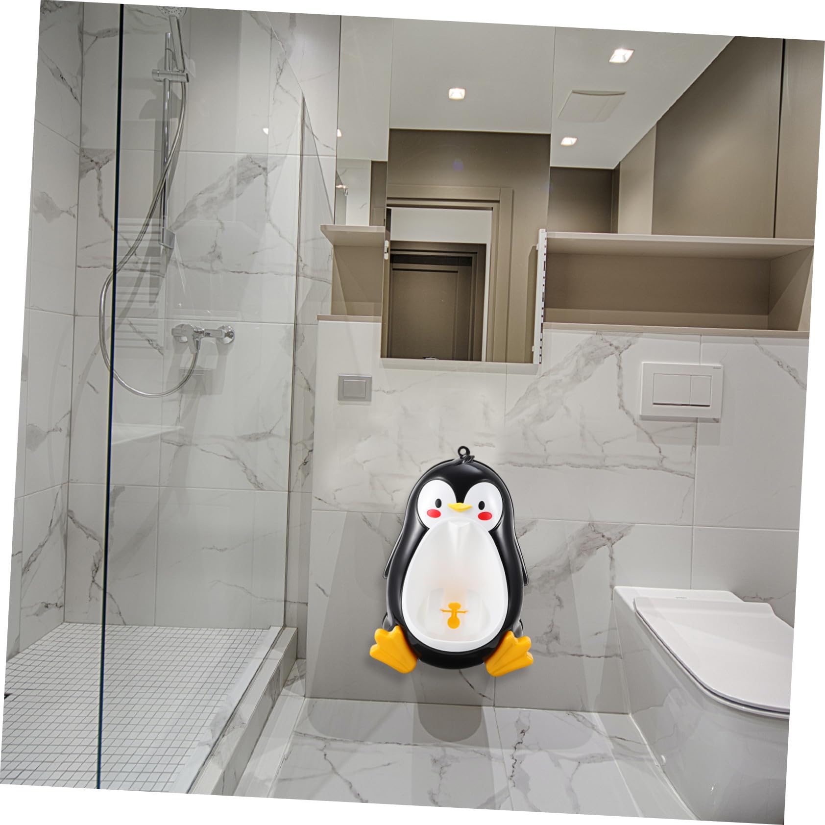 Orinal Infantil Forma de Pingüino de Pie, Negro, Pp