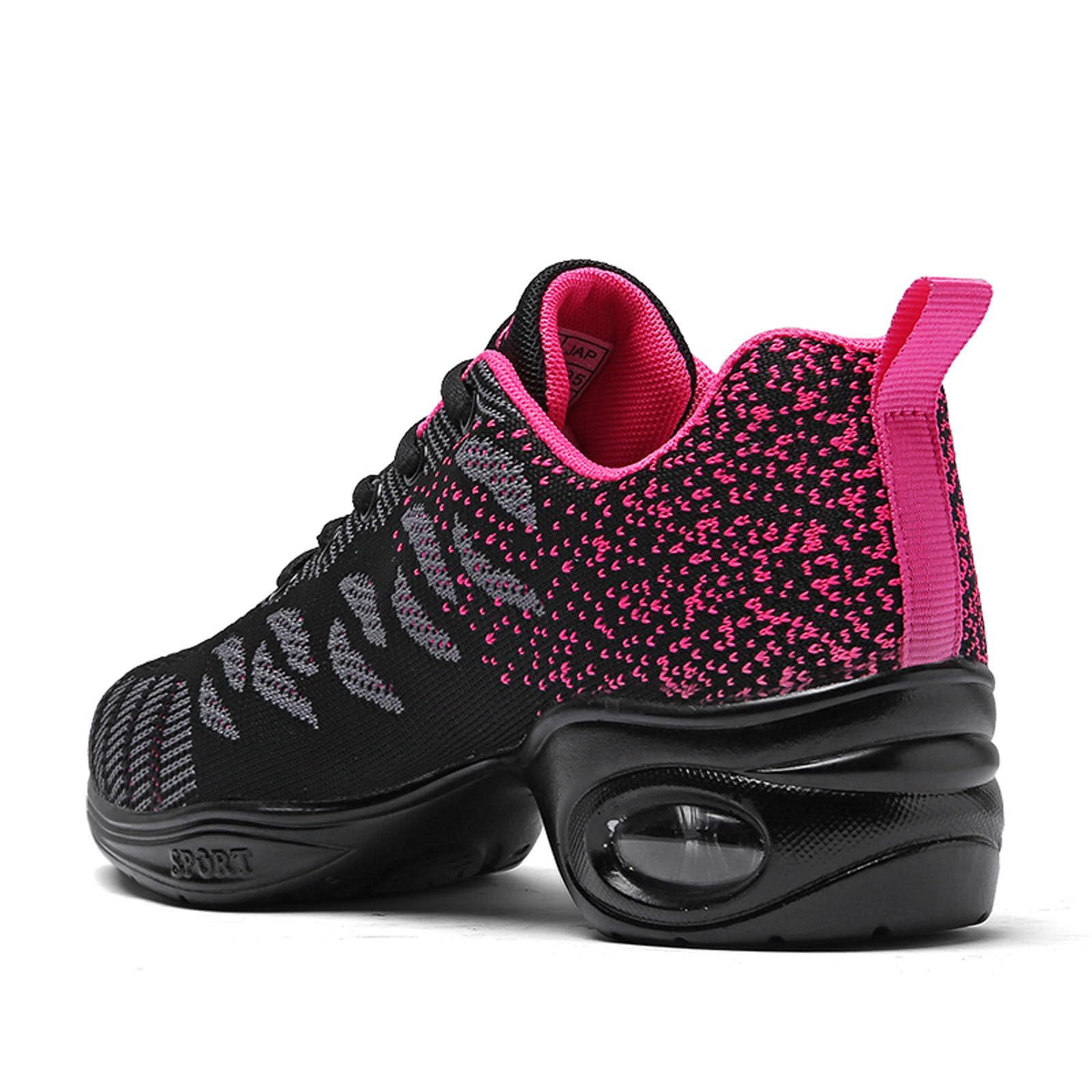 SECHRITE Chaussures de Danse Femme Baskets et Chaussures de Jazz Danse Sport Semelle Fendue Modern Athletic à Lacets Maille Sneakers