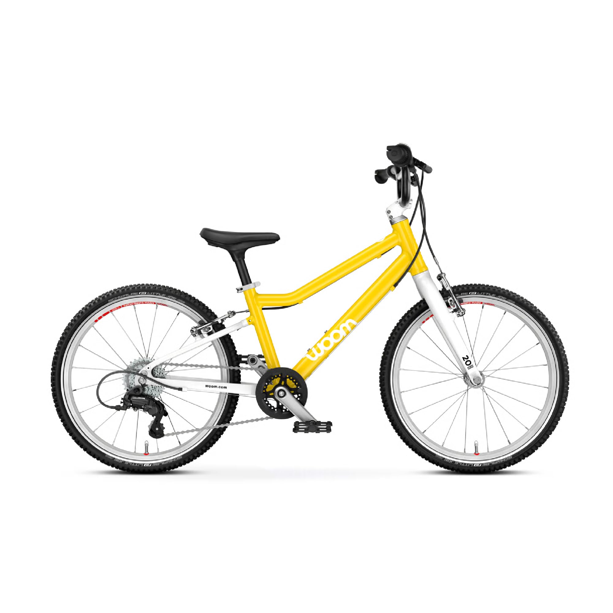 woom GO 4-20-Zoll Kinderfahrrad für 6-8 Jahre mit 7-Gang-Schaltung, BMX-Lenker und kindgerechter Ergonomie. Leicht, sicher und perfekt für Abenteuer