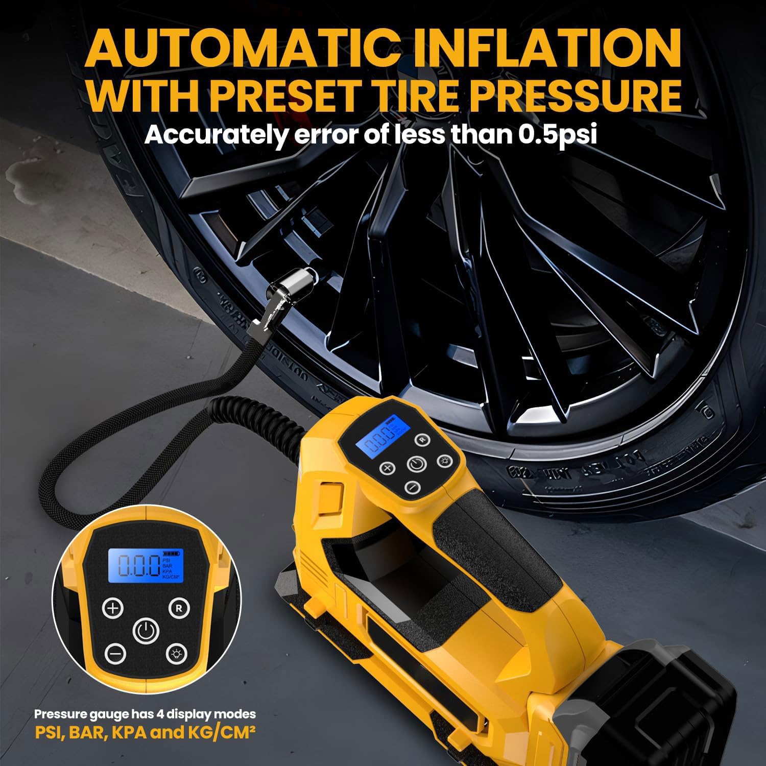 Compressore D'aria Per Gonfiaggio Pneumatici Per Batteria - Foto 8