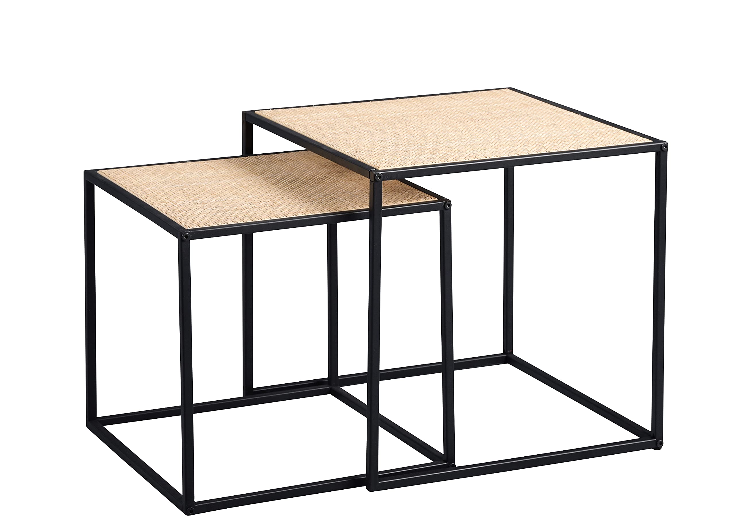 M2 Kollektion Luke - Tavolo a 2 posti, in metallo, marrone, nero, 44 x 44 x 44 cm, 38 x 38 x 38 cm