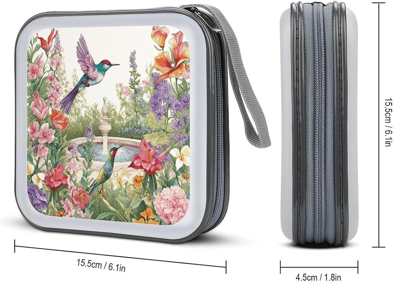 Garden with Birds And Flowers CD Case CD Storage Box DVD Sleeves