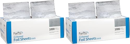 ForPro Hojas de aluminio en relieve 500S, papel de aluminio, dispensador de papel de aluminio, láminas para el cabello para aplicación de color y