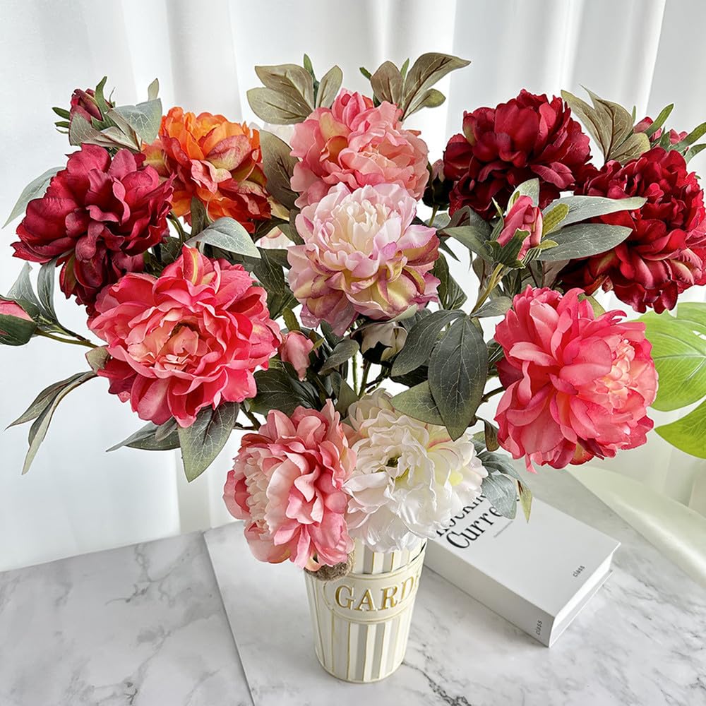 Pivoines en soie artificielles réalistes fleurs artificielles de luxe