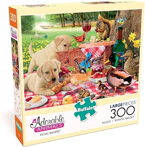 Buffalo Games - Picnic Raiders - Rompecabezas de 300 piezas grandes rojo Buffalo Games - Picnic Raiders - Rompecabezas de 300 piezas grandes rojo