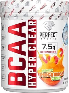 PERFECT SPORTS, BCAA Hyper Clear, 7.5G Vegan BCAAs 310G Intense Peach Rings
