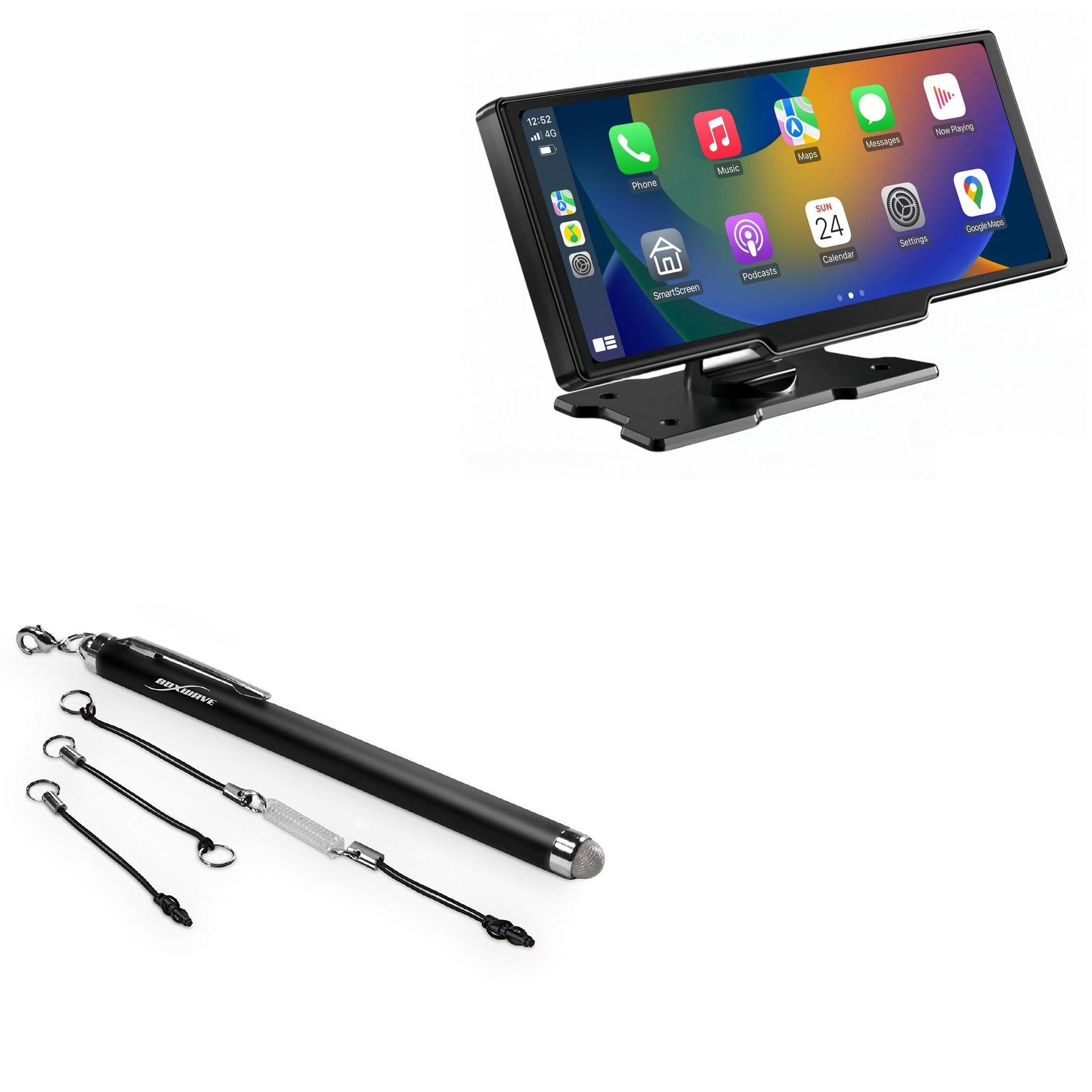 BoxWave Stylus Pen Compatible with Epronic C1 Portable Wireless Carplay Screen (10.26 in) - EverTouch Capacitive Stylus, Fiber Tip Capacitive Stylus Pen - Jet Black
