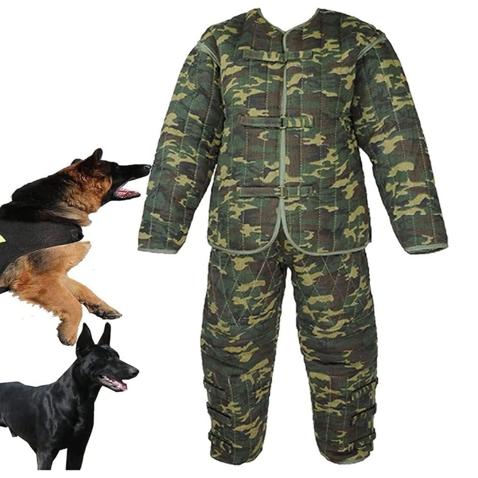 Ropa protectora para perros de adiestramiento, chaqueta de traje de adiestramiento para perros policía de gran tamaño, gruesa, antidesgarros, con mangas profesionales para perros