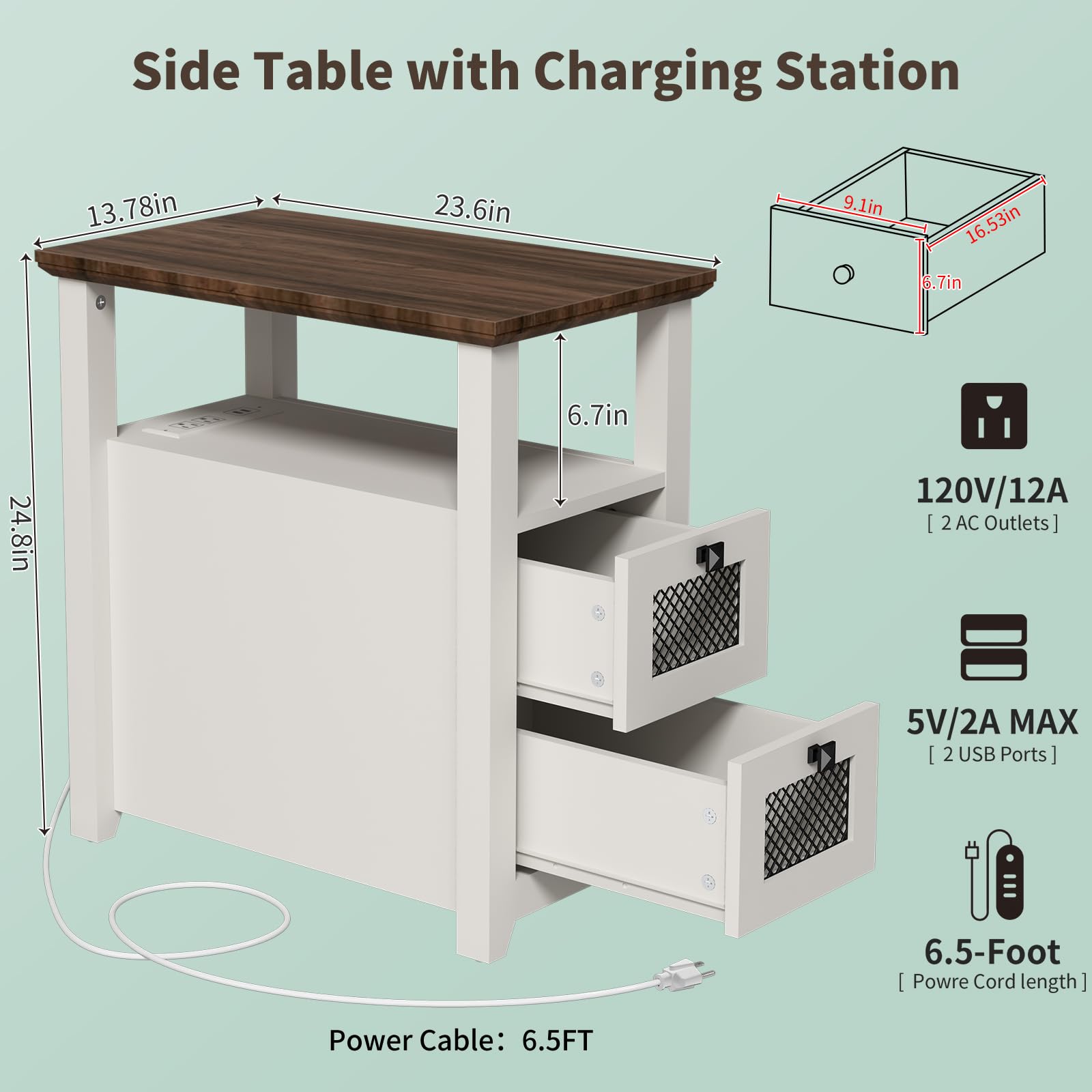 Hughes Farmhouse Side Table Side Tables + Consoles — SR HUGHES
