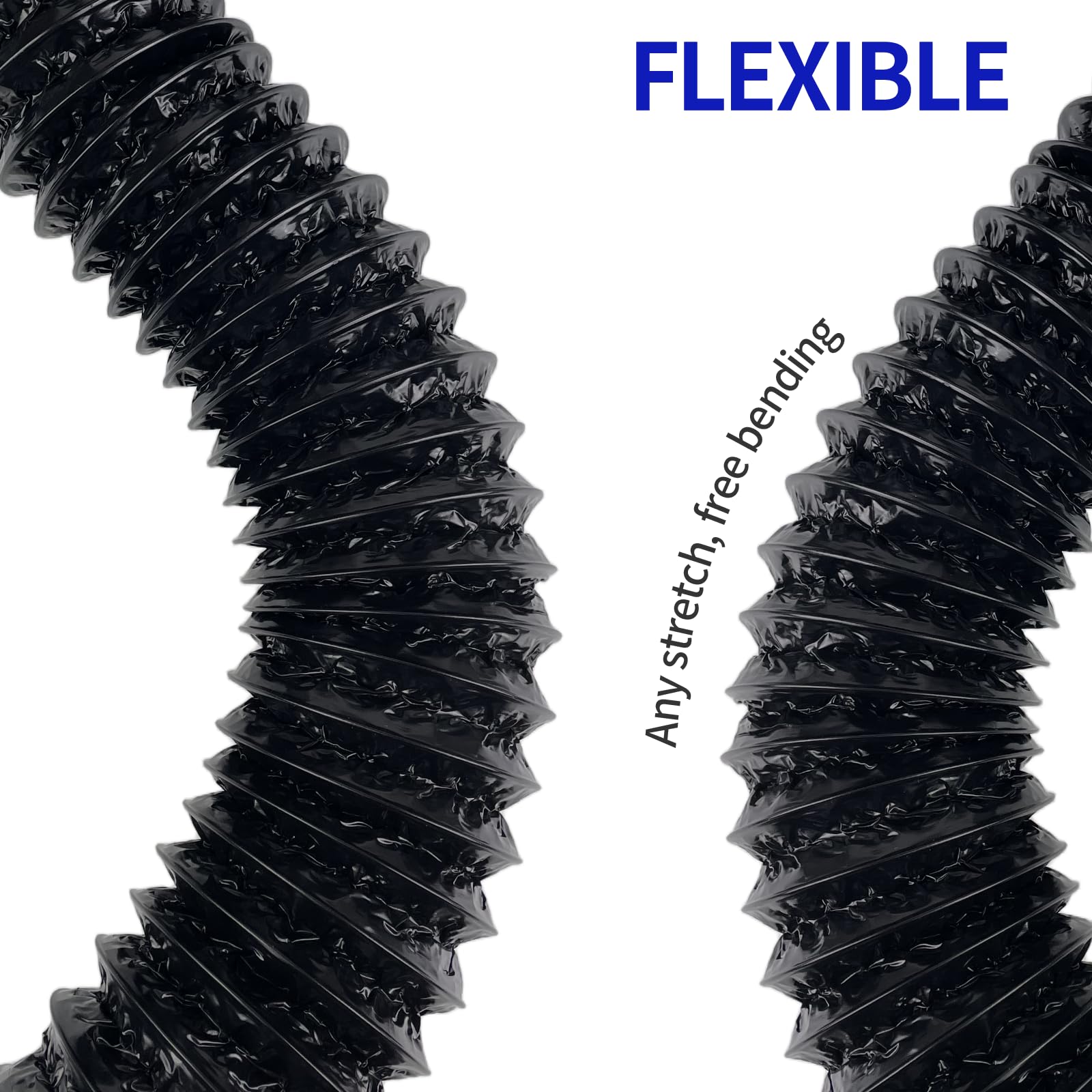 Manguera de Ventilación de PVC Ø 100 mm, 6m Tubo Flexible Conducto Salida Aire, Manguera de Escape Lámina de Aluminio Portátil para Secadora, Aire Acondicionado, Extractor