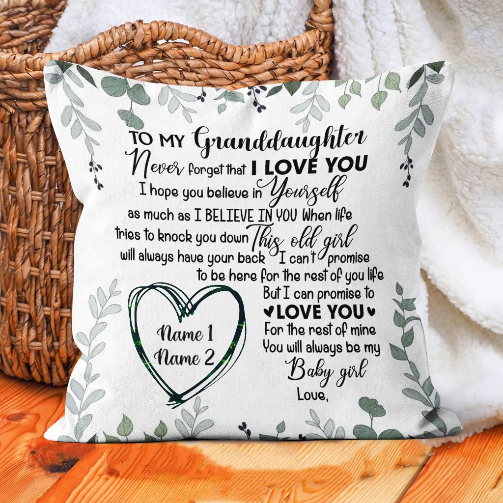 Nana And Papa Embroidered Cotton Pillow Cover - 14x14 Inch, Housewarming Or Grandparent Gift