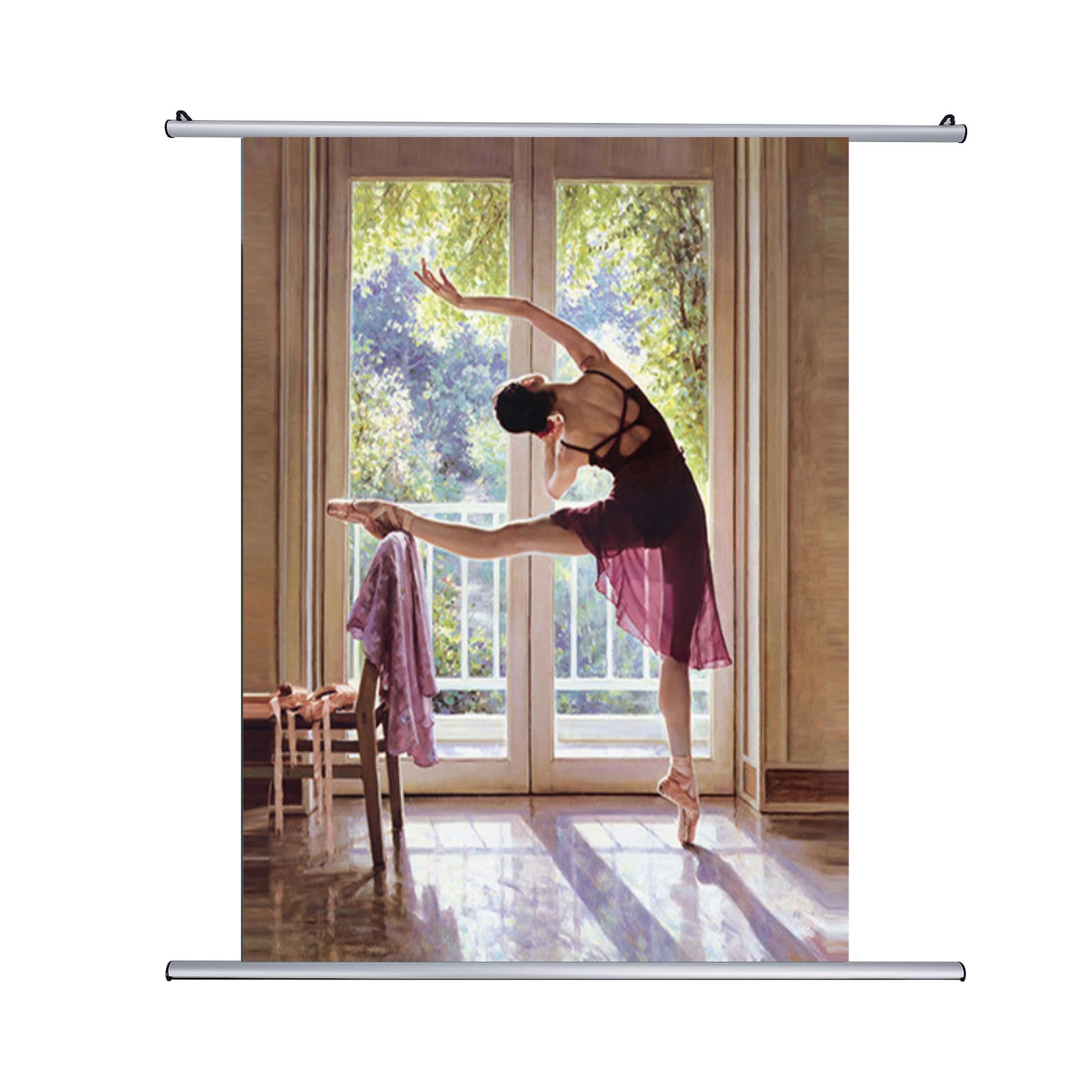 Cocoarm Clip Rail pour Affiches, 2 Barres de Suspension en Aluminium 1m (100cm) pour Bannières Textiles, Posters et Photos - Porte-Affiche Mural Sans Outil