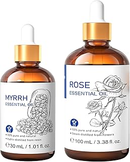 HIQILI Rose Essential Oil Myrrh Essential Oi, 100% Pure Natural for Diffuser