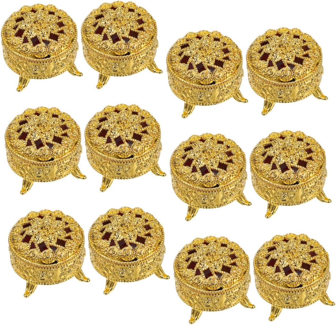 80pcs Vintage Round Candy Storage Boxes Jewelry and Wedding Favor Jars Chic Hollow Design for Parties and Celebrations for Candy and