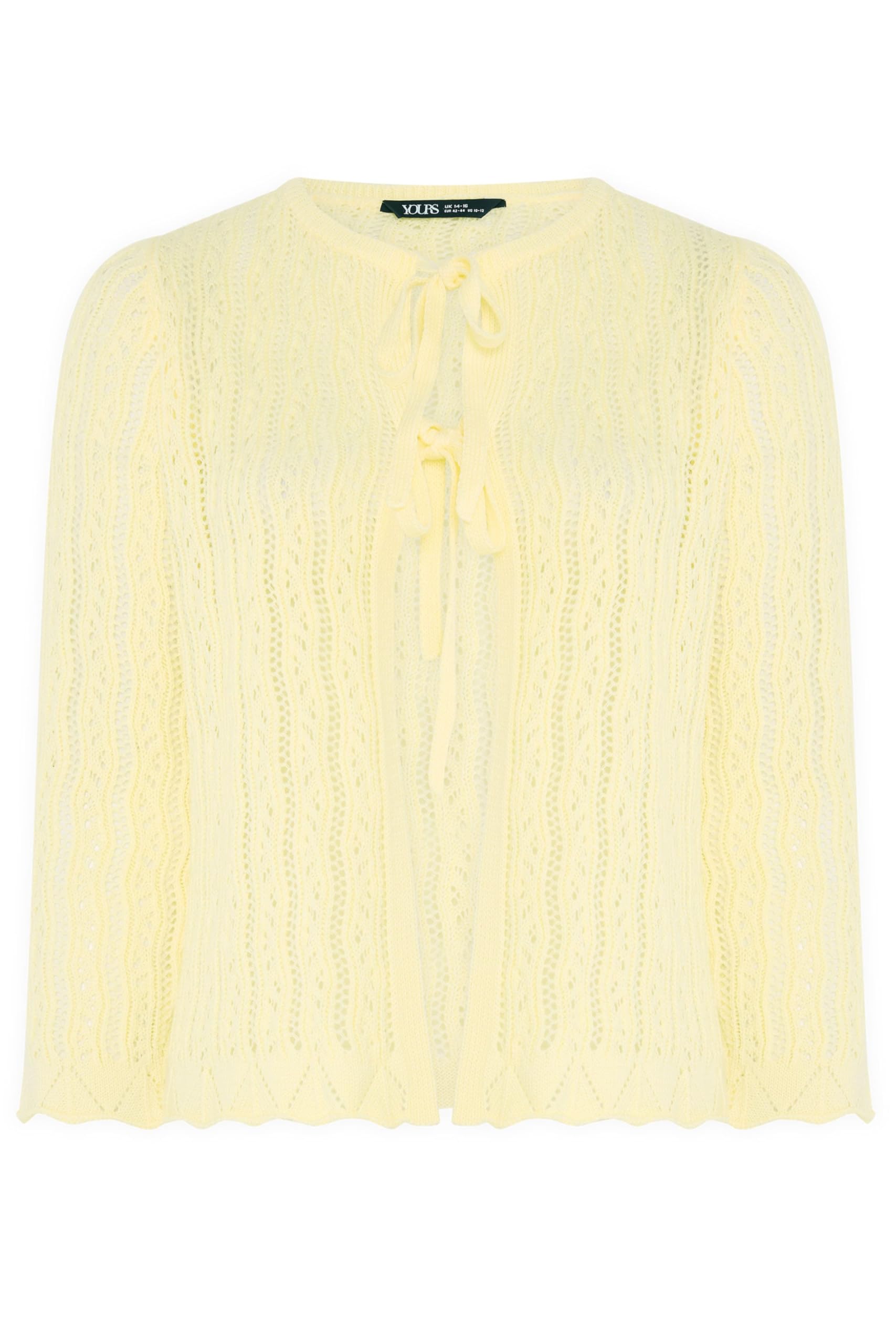 Yours Women's Lemon Crochet Cardigan Sweater In | Size: 22-24