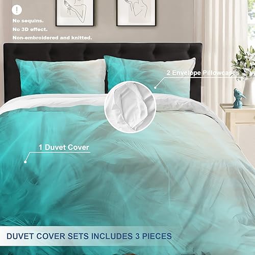 Miniatura 9 de Batmerry Juego de funda de edredón de 3 piezas con diseño geométrico tribal, tamaño Queen, suave, esponjoso, étnico, africano, rayas blancas, patrón