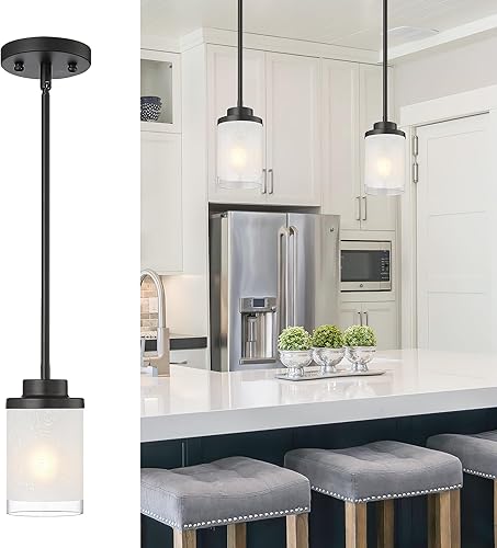 TENGXIN TXPLBK01 - Lámpara colgante moderna, color negro mate, para isla de cocina, casa de campo, para comedor, dormitorio, bar, oficina, TXPLBK01