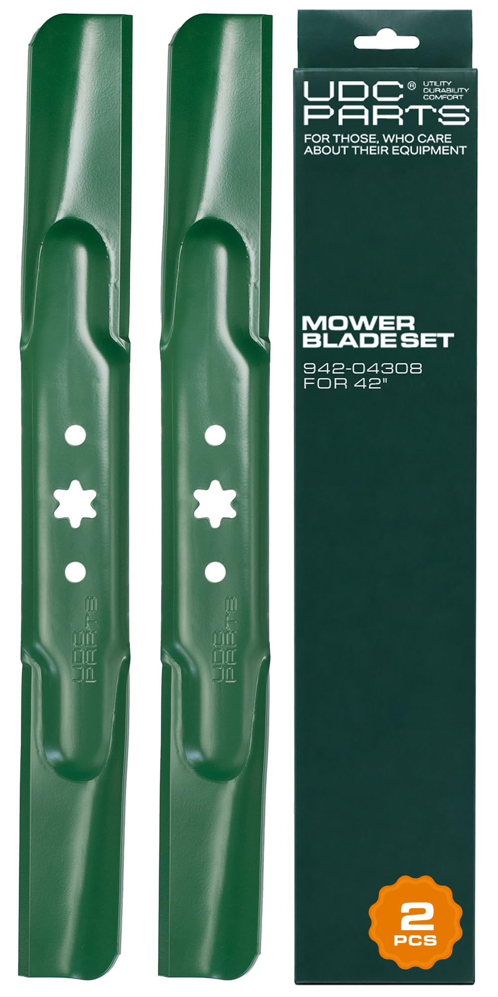UDC Parts 942-04308 High Lift Mulching Mower Blades, 6 Point Star, 2 Pack