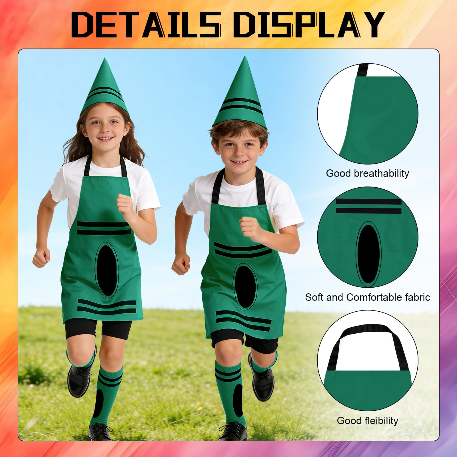 Ainvliya Crayon Apron Costume Set, World Book Day 2026 Full Costume - Image 3