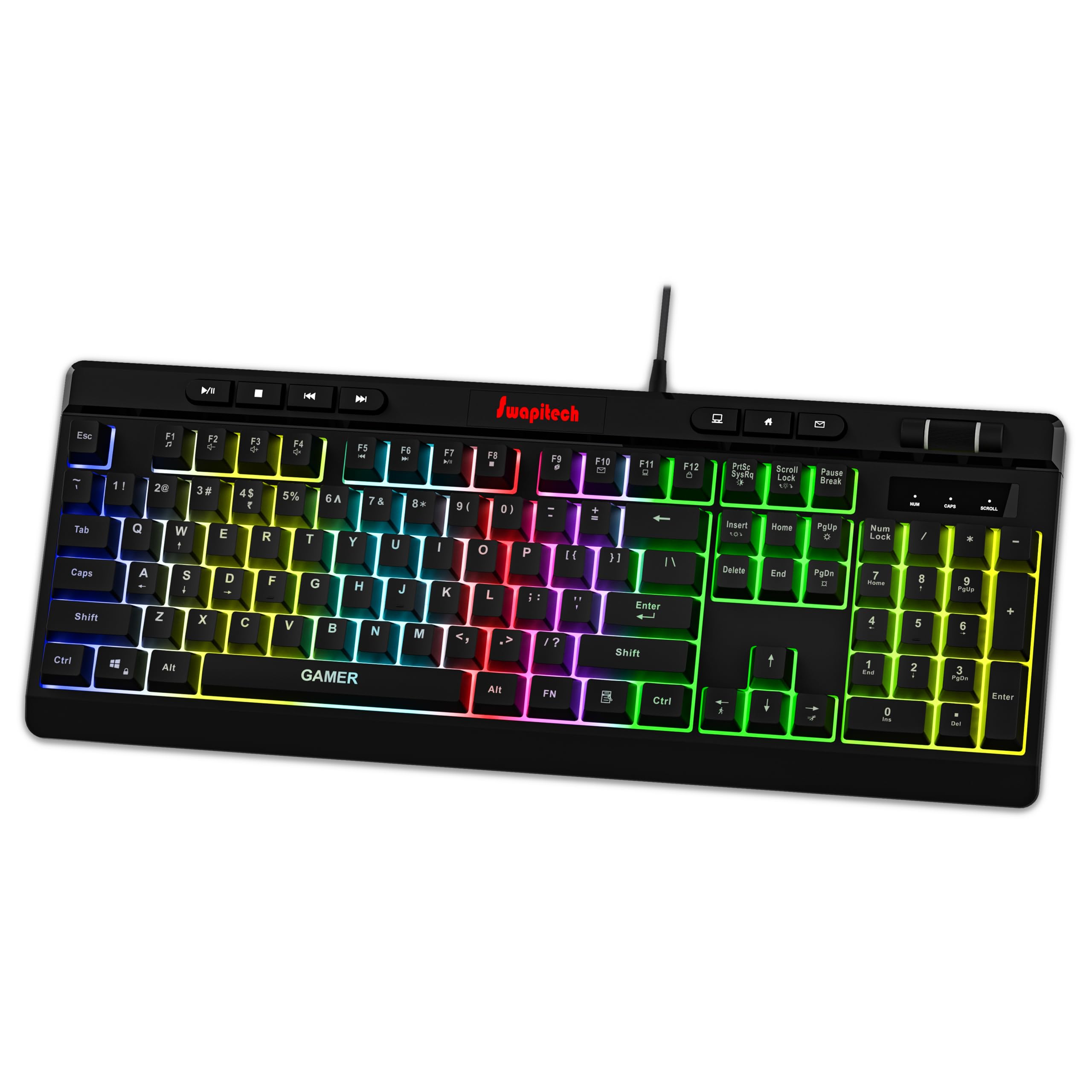 SWAPITECH Gamer Programmable RGB Gaming Keyboard | 26 Anti-Ghosting Keys | Windows Lock Key | 11 RGB Backlight Mode with Music Sync Mode | 7 LED Speed & Brightness Levels | 1.8 M Braided Cable-image-45