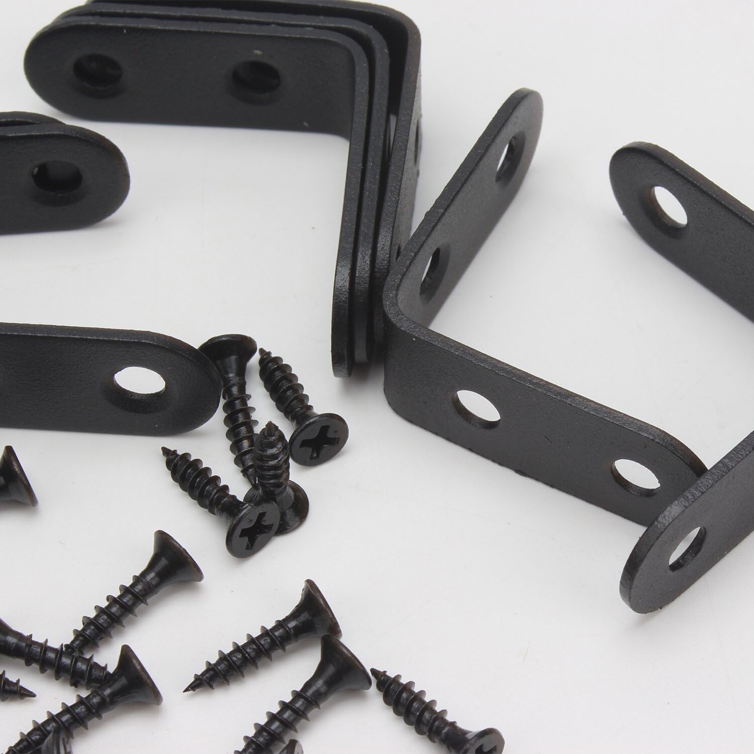 20PCS Stainless Steel L Right Angle Support Brackets 1.57x1.57 Inch Includes 80 Screws Heavy Duty Corner Braces for Shelves, Wood Furniture, Cabinets and Chairs