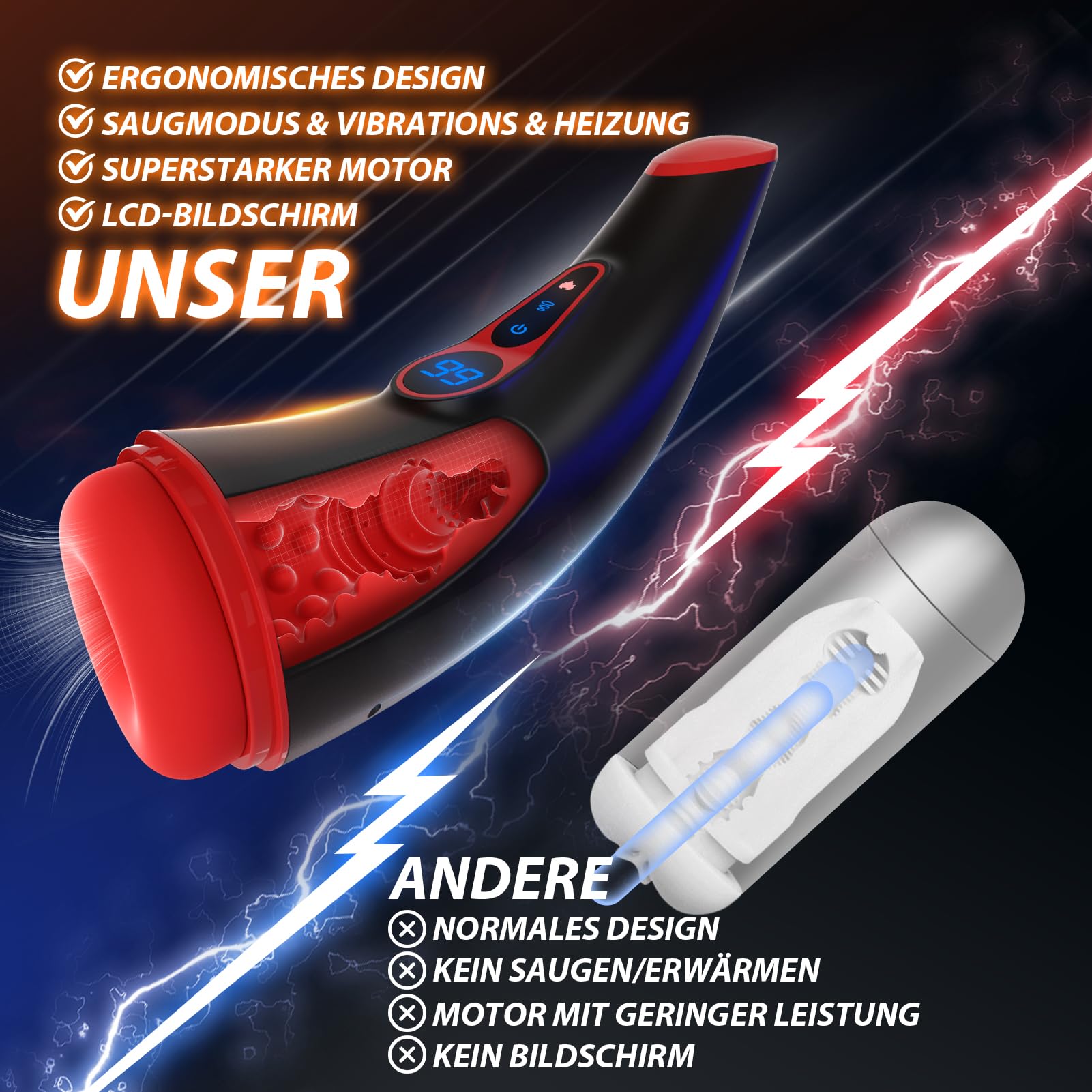 Tauara Masturbatore Uomo con APP, Sex Toys Masturbtore per Pene Vibratore con 9 Aspirazione e 9 Vibrazione, Masturvatore per Uomo Sex Toy 3D Vagina Finta, Display LCD Sexytoysys