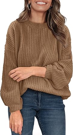 PRETTYGARDEN Fall Sweaters for Women 2025 Fashion Long Sleeve Casual Ribbed Knit Winter Clothes Pullover Jumper Tops